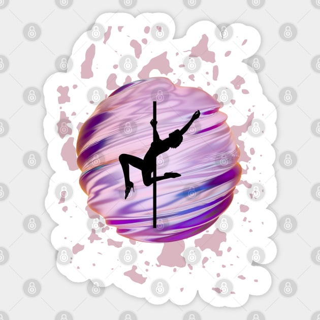 Pole Dancer In The Pink Sphere Sticker by LifeSimpliCity